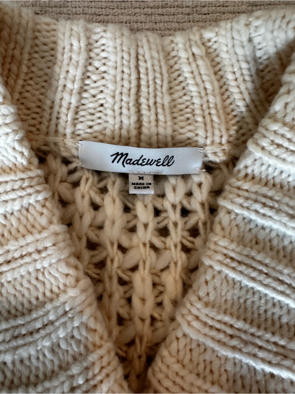 Madewell Cream Chunky Knit Button-Up Cardigan - Picture 2 of 6